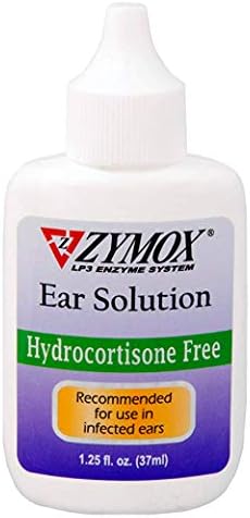 Zymox Otic Enzymatic Ear Solution for Dogs and Cats to Soothe Ear Infections Without Hydrocortisone, 1.25oz