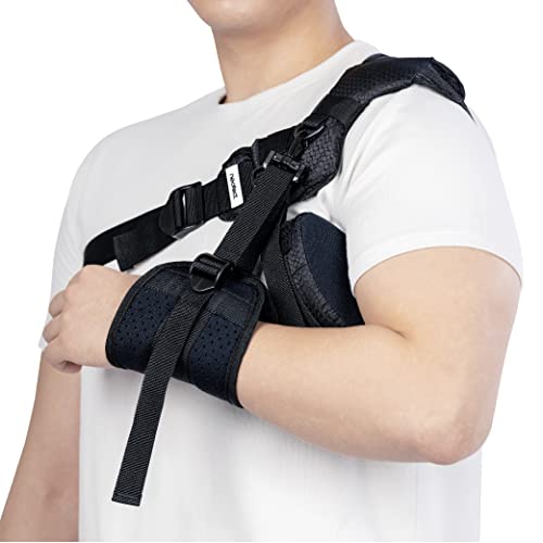 Shoulder Brace Right - Support and Compression Sleeve for Torn Rotator Cuff, AC Joint Pain Relief, Arm Immobilizer Wrap, Dislocated Sholder