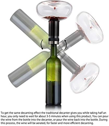 YouYah Wine Decanter Set, Red Wine Carafe with Drying Stand, Cleaning Beads and Aerator Lid, Crystal Glass, Wine Aerator, 100% Hand-blown