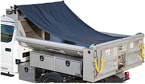 Buyers Products DTR7018 Aluminum Tarp System with Mesh Tarp, 7 x 18 Feet – Dump Body Tarp Kit, Dump Trailer Accessories, Heavy Duty Double-Stitched Hems, Brass Grommets, Telescoping Roller