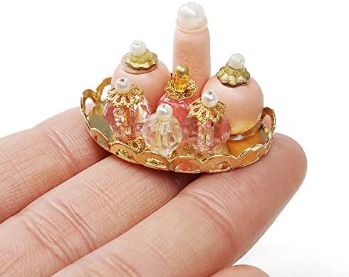 Odoria 1/12 Miniature Perfume Tray Dollhouse Decoration Accessories, Pink