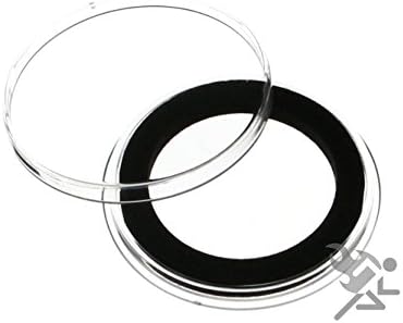 (5) Air-tite 30mm Black Ring Coin Holder Capsules for US Franklin Kennedy Seated Barber Walking Liberty Half Dollars