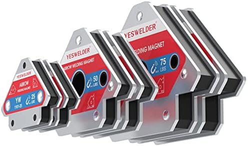 YESWELDER 4-Pc Welding Magnet Set, 50 lb Holding Power Welding Accessories