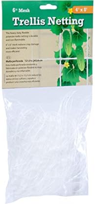 Hydrofarm HGN84 Flexible Polyethylene, 4 x 8', 6" Mesh Trellis Netting, 4x8 Feet
