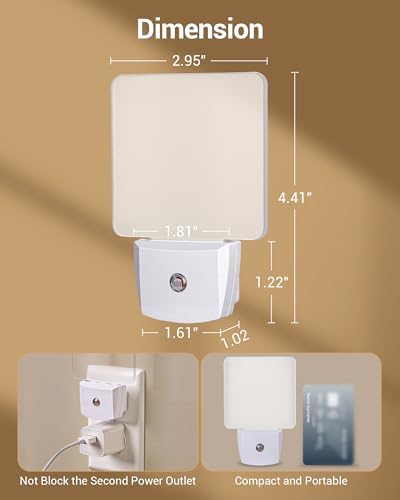 DEWENWILS Night Lights Plug into Wall, LED Night Lights Light Sensor 4 Pack