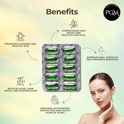 50 Evion Capsules Vitamin E For Glowing Face,Strong Hair,Acne,Nails, Glowing Skin 400mg