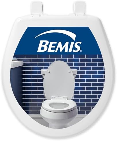 Bemis 1500EC 390 Lift-Off Wood Elongated Toilet Seat, Cotton White (Pack of 1) | Durable enameled wood resists chipping & scratching, fits all standard elongated toilets, Made in USA, 1500EC 390