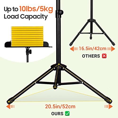 CAHAYA Sheet Music Stand Adjustable Height Portable with Carry Bag Metal