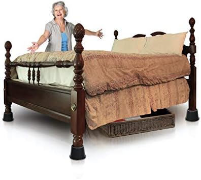 Slipstick CB672 Premium 3 Inch Bed Risers/Furniture Raisers with Steel Reinforced Caster Wheel Holder Top, Lifts Height 3" (4 Pack) Supports 2
