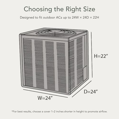Covermates Classic Heavy-Duty Air Conditioner Cover - Durable All-Weather Protection for Outdoor Central AC Units - Water-Resistant 12-Gauge Vinyl Shell, 26W x 26D x 32H, Green