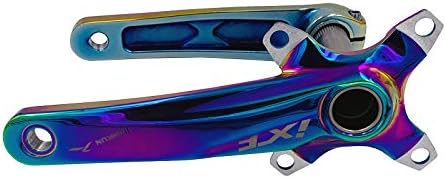 Bike Crank Arm Set 170mm 104 BCD with Bottom Bracket Kit and Chainring Bolts for MTB BMX Road Bicycle (Colorful)