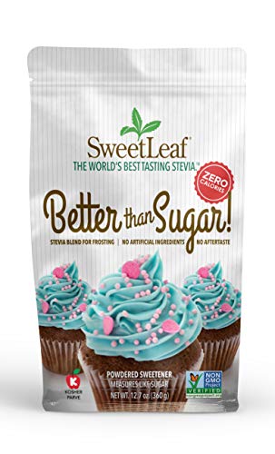 SweetLeaf Better Than Sugar Sweetener Alternative - 12.7 Oz | Powdered Sugar Substitute with Stevia & Erythritol, Use for Frosting, Baking, Coffee, Keto Friendly