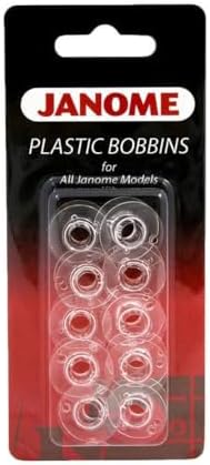 Janome 10-Pack Plastic Bobbins for All Janome Models | Top, Front Load