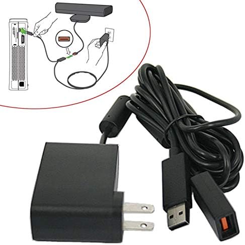 VSEER Kinect USB AC Adapter Power Supply Cable Cord Replacement Adapter for Mircosoft Xbox 360 Kinect Sensor System,Black