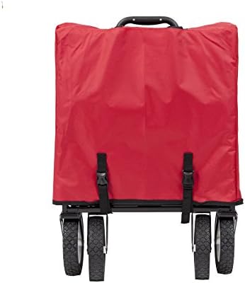 Mac Sports Heavy Duty Steel Frame Collapsible Folding 150 Pound Capacity Outdoor Camping Garden Utility Wagon Yard Cart, Red