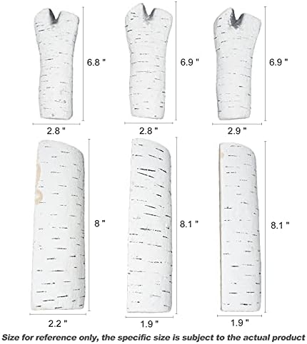 Skyflame 6 Small Piece Set of Birch Ceramic Wood Logs | For All Types of Indoor Gas Inserts, Ventless & Vent Free, Propane, Gel, Ethanol