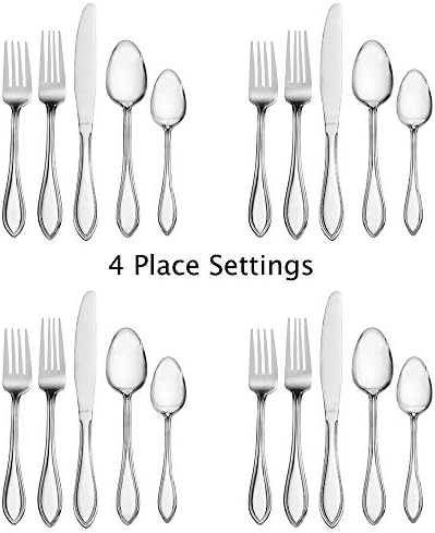 Pfaltzgraff Beckham 20-Piece Stainless Steel Flatware Set, Service for 4