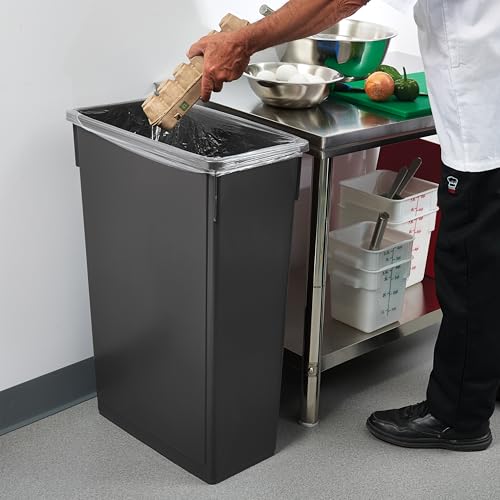 Winco Slender Trash Can, 23-Gallon, Brown | Great for Kitchens, Dining Areas and Back-of-house Cleanup