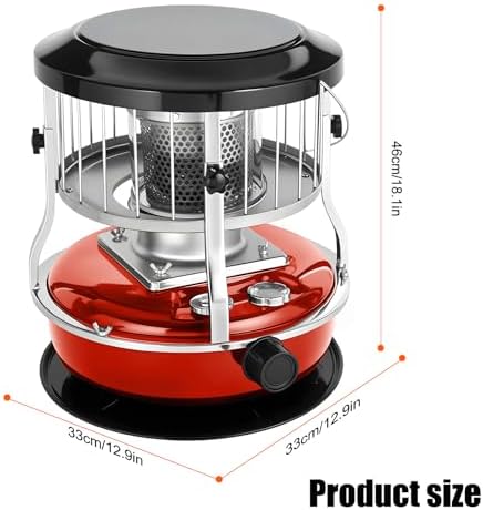 Kerosene Heater - 9000 BTU 2-in-1 Indoor Kerosene Stove, 4.5L Fuel Capacity Portable Outdoor Heater with 21H Burn Time for Camping, Emergency, Garage