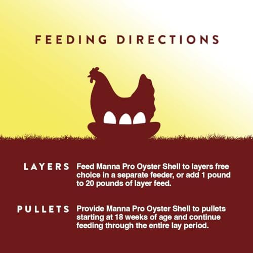 Manna Pro Crushed Oyster Shell for Chickens, Calcium Supplement, 5 lb Bag