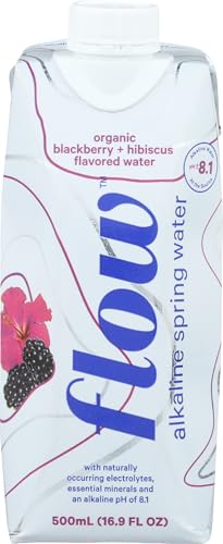 FLOW WATER Organic Blackberry Hibiscus Alkaline Water, 16.9 FZ