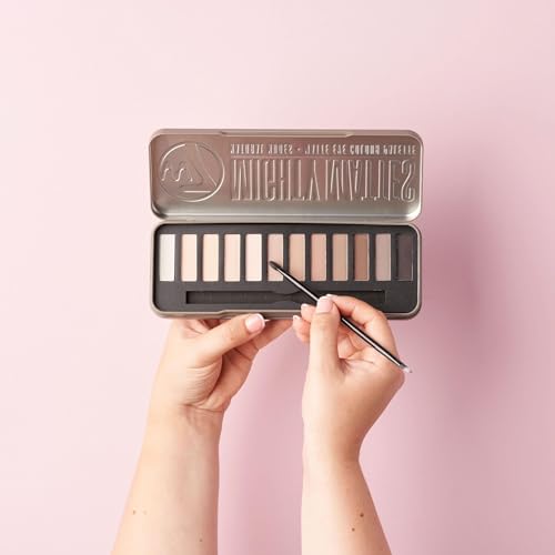 W7 Mighty Mattes Eyeshadow Palette - 12 Nude Shades | Long-Lasting Matte Eyeshadows, Flawless Natural Finish