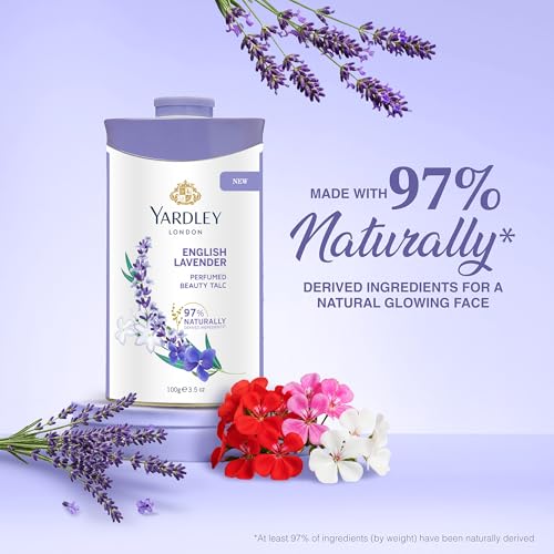 Yardley London English Lavender Perfumed Deodorizing Talc Talcum Powder 100gm, 3.5 Ounce