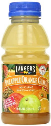 Langers Juice Cocktail, Pineapple Orange Guava, 10 Fl Oz (Pack of 12)