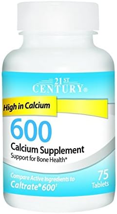 21st Century 600 mg Calcium Supplement, 75 Count (2 Pack)