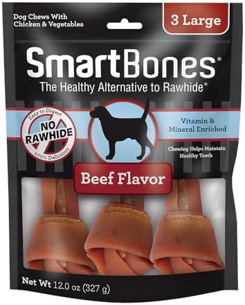 SmartBones Large Chews, Treat Your Dog to a Rawhide-Free Chew Made with Real Meat and Vegetables | With With Real Chicken, Easy To Digest Chew, Vitamin & Mineral Enriched, Helps Maintain Healthy Teeth, For Large Dogs