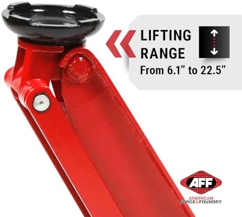 AFF 10 Ton Air Hydraulic Long Chassis Jack - for Long Overhang Vehicles | 10 T Floor Jack with Foot Pump & 3-Position Lock Handle - Ideal for Repair Shops, Bus & Truck Fleets, Heavy Duty Equipment