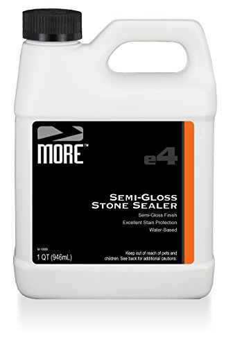 MORE- Semi-Gloss Stone Sealer - Seal & Enhance Natural Stone, Paver, Tile & Concrete - Wet Look Semi-Gloss Finish - Protects Against Oil & Water-Based Stains - Indoor/Outdoor - Water-Based - 128oz