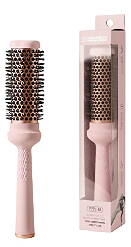 Magic Curling Round Brush (1 Inch) - Non-electronic, Self-Standing Round Brush, Great Blowout, Ceramic Coated Barrel, Quick Styling