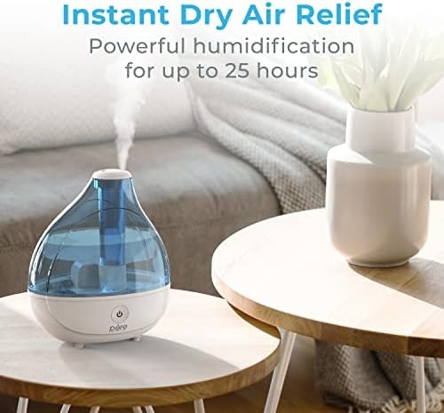 Pure Enrichment MistAire Ultrasonic Cool Mist Humidifier - Quiet Air Humidifier for Bedroom, Nursery, Office, & Indoor Plants - Lasts Up To 25 Hours