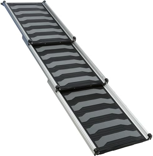 Trixie Folding Pet Ramp, Black | Folding Dog Ramp with High Traction Surface, Ideal for Cars and SUVs, Foldable, Easy to Store and Clean