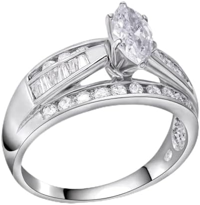 Cubic Zirconia Ring CZ in Silver Rings Rings Cubic Zirconia 3-4.5 ctw