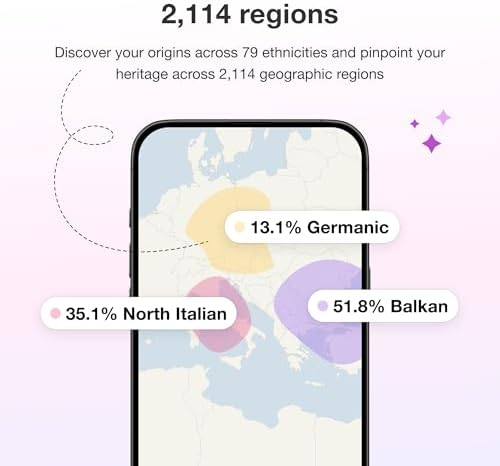 MyHeritage DNA Test Kit for Ancestry & Ethnicity - At-Home Genetic Testing Kit with 2, 114 Geographic Regions