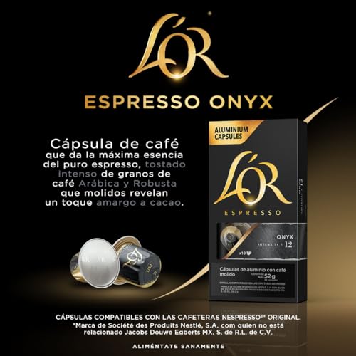 L'OR Espresso Capsules, Dark Roast, Onyx, 10 Capsules