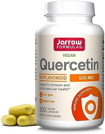 Jarrow Quercetin 500mg Capsules for Cardiovascular & Immune Health, 200ct | Cellular Health Support, Cardiovascular Support, Antioxidant Support, Supports Antioxidant Status, Veggie Capsules