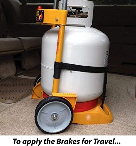 Propane Easy Cart LP Tank Wheeled Carrier for BBQ Grills, Weed Burners, Fire Pits, Tank Top Heaters (Tank not Included)