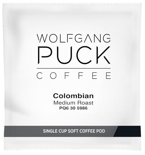 Wolfgang Puck Coffee, Organic Colombian Fair Trade, 9.5 Gram Soft Pods, 18 Count (Pack of 1)