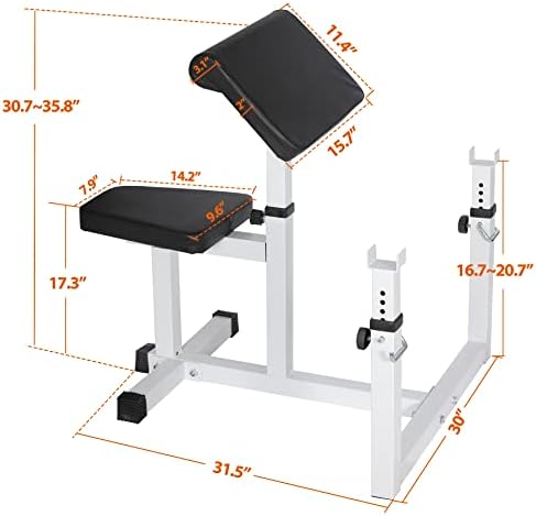 ANT MARCH Preacher Curl Weight Bench, Strength Training Max load 450LBS