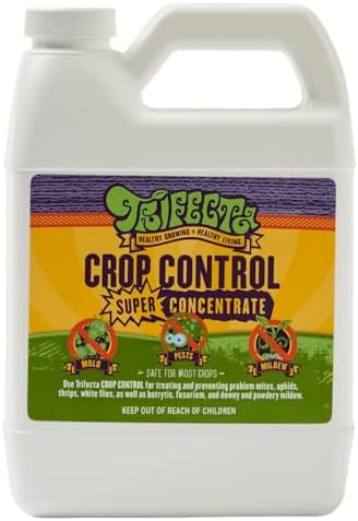 Trifecta Crop Control Super Concentrate | 4 oz | All-in-One Pesticide, Fungicide, Miticide And Insecticide | For Spider Mites, Mildew, Mold And Botrytis