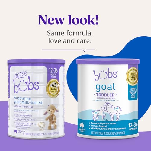 Bubs Whole Goat Milk Infant Formula for 0-12 Months, Non-GMO Milk, 20 oz | Goat Milk-Based Powder with Iron, DHA, ARA, Prebiotics & Essential Nutrients to Support Gentle Digestion