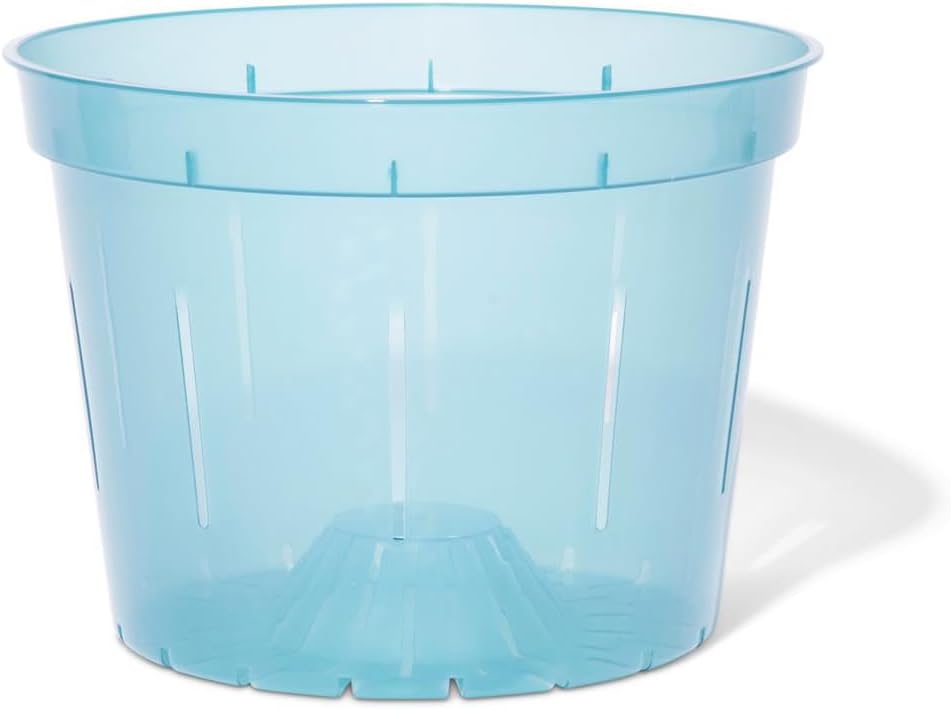 Orchid Pot - 6 inch Slotted Clear Orchid Pots - 3 Pack (Crystal Clear)