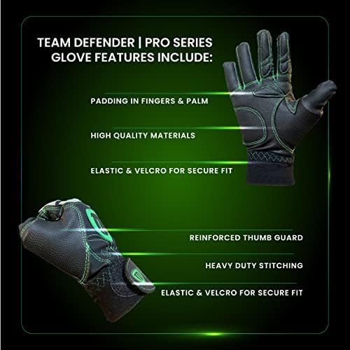 Team Defender Pro Series Padded TD Baseball Glove | Glove Protects Thumb | Rigid Rubber Thumb Mold Prevents Hyperextension, Hand Injuries