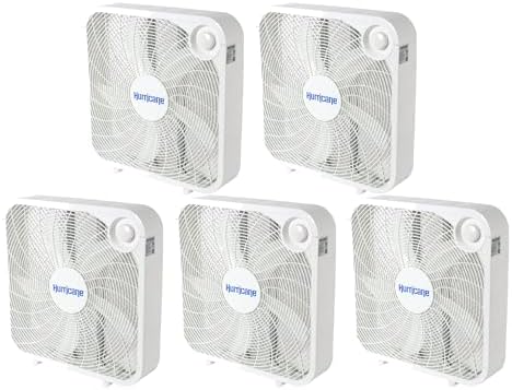 Hurricane Classic Floor Box Fan with 3 Speed Settings, White - 20in | Corded Portable Electric Air Cooling Unit w/ Powerful 2400 CFM Airflow for Home, Garage, Office, Bedroom & Basement