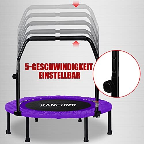 Kanchimi 40" 48" Folding Mini Fitness Indoor Exercise Workout Rebounder Trampoline with Handle, Max Load 330lbs
