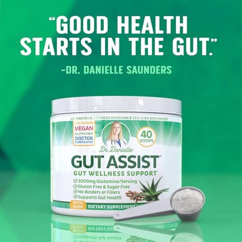 Gut Assist Leaky Gut Support Powder | 40-Servings with L-Glutamine, Arabinogalactan, Licorice Extract