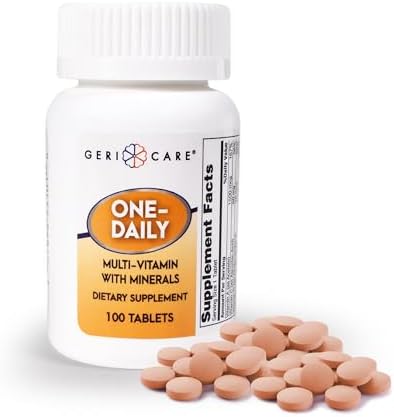 One-Daily Multivitamins with Minerals for Men & Women (100 Tablets) by GeriCare| High-Potency Multi-Vitamin & Multimineral Dietary Supplement for Immunity, Energy| Complete Daily Nutritional Support